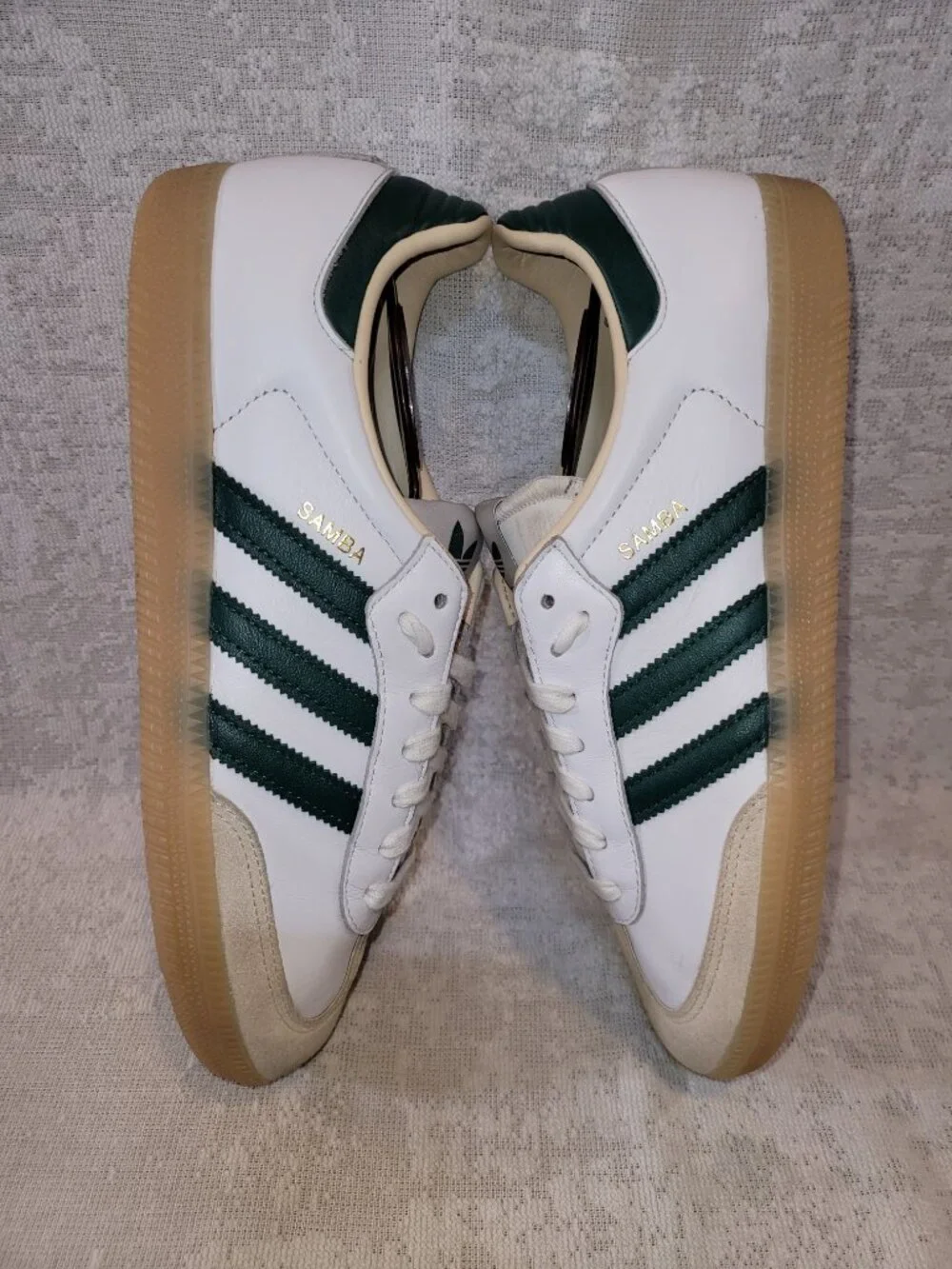 Adidas Men’s Samba OG Originals Size 9 White Collegiate Green Gum JS3831 Shoes - Picture 7 of 16